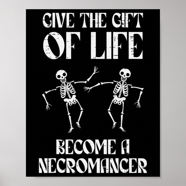 Póster Rpg Become Necromancer Funny Gamer Boys Men Youth  (Frente)