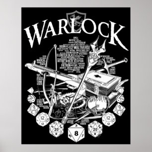 Póster RPG Class Series Warlock White Version