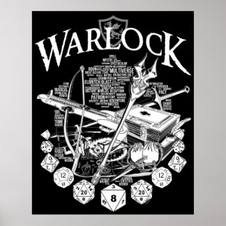 Póster RPG Class Series Warlock White Version