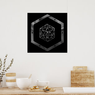 Póster RPG Dice   Fantasy Old School Tabletop Retro Gamer