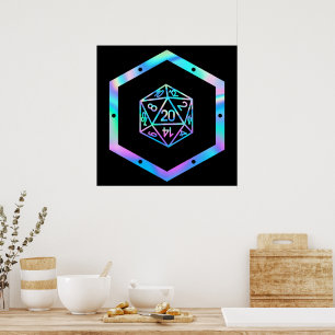 Póster RPG Dice   Holo Fantasy Retro Tabletop PnP Gamer