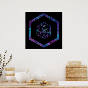 Póster RPG Dice   Nebula Fantasy Retro Tabletop PnP Gamer