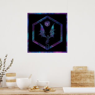 Póster RPG Dragon   Nebula Fantasy Tabletop Gamer Dice
