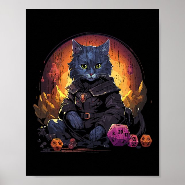 Póster Rpg Gaming Role Playing D20 Tabletop Games Funny R (Frente)