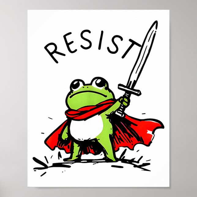 Póster Rtland Frog Protest Resist Funny Frogs Activist  (Frente)