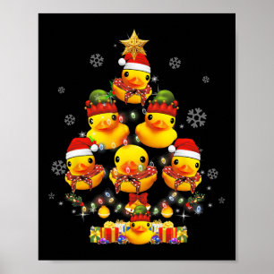 Póster Rubber Duck Christmas Tree Xmas Light Rodeada D