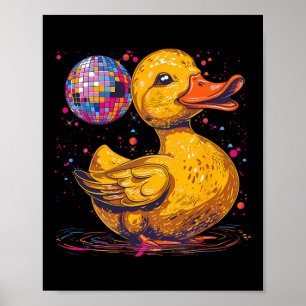 Póster Rubber Duck Disco Ball Artwork Dancing Rubber Duck