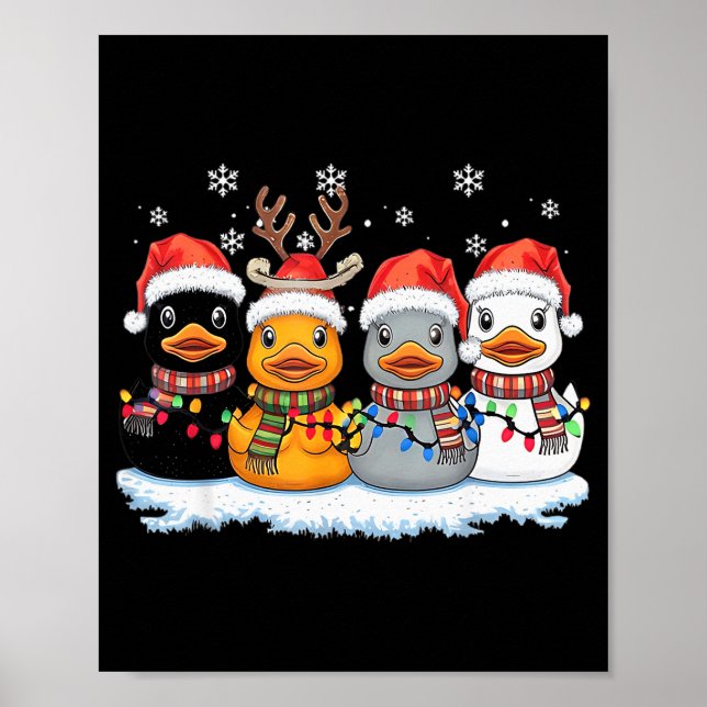 Póster Rubber Duck Squad Christmas Light Reindeer Crew Xm (Frente)