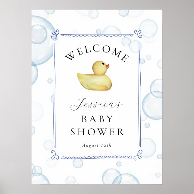 Póster Rubber Ducky Baby Shower Welcome Sign (Frente)