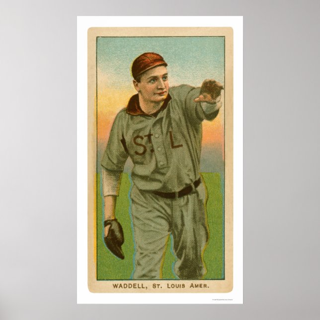 Póster Rube Waddell Baseball 1909 (Frente)