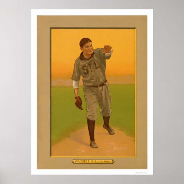 Póster Rube Waddell Browns Baseball 1911 (Frente)