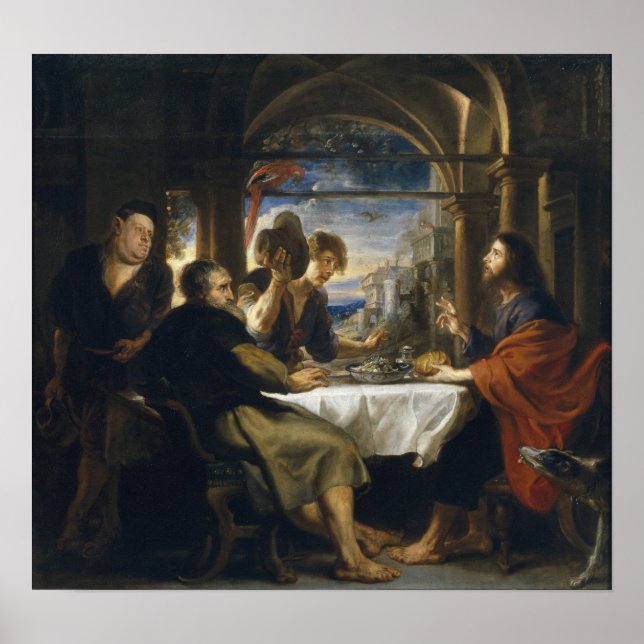 Póster Rubens - Cena En Emmaus, 1638 (Frente)