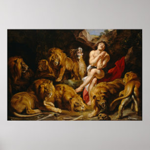 Póster Rubens - Daniel en el foso de los leones