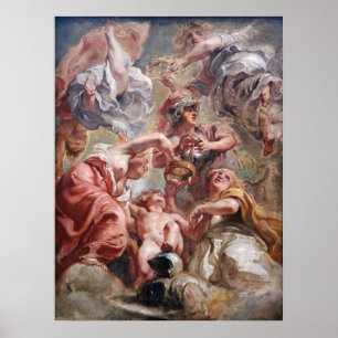 Póster Rubens - Inglaterra, Escocia, Minerva y Cupido