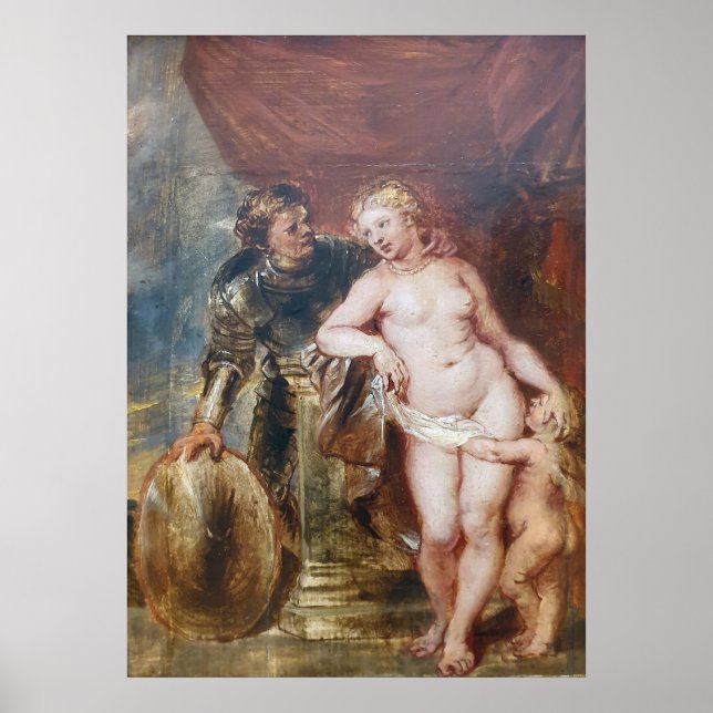 Póster Rubens - Marte, Venus y Cupido (Frente)