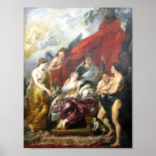 Póster Rubens - Nacimiento del Dauphin en Fontainebleau