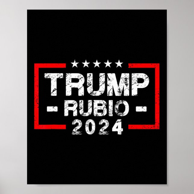 Póster Rubio 2024 Bandera de Estados Unidos - Presidente  (Frente)