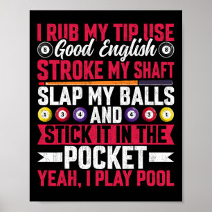 Póster Rubo mi consejo usa buen inglés - Funny Pool Billi