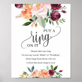 Póster Rubor burgundy marigold pone un anillo en el juego