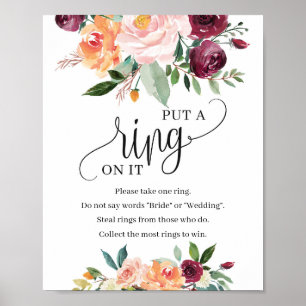 Póster Rubor burgundy marigold pone un anillo en el juego