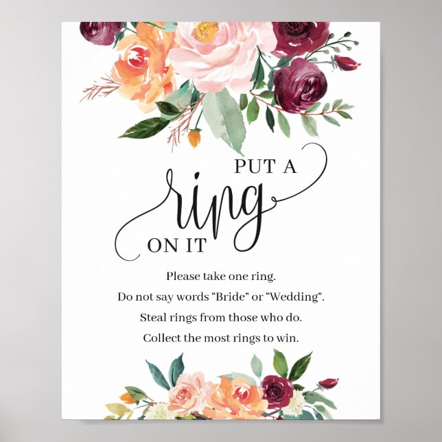 Póster Rubor burgundy marigold pone un anillo en el juego (Frente)