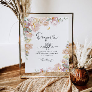 Póster Rubor color rosa de los pañales de flores silvestr