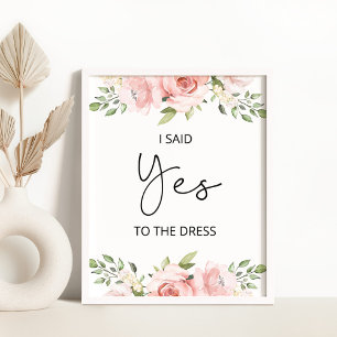 Póster Rubor floral dije sí al vestido de novia