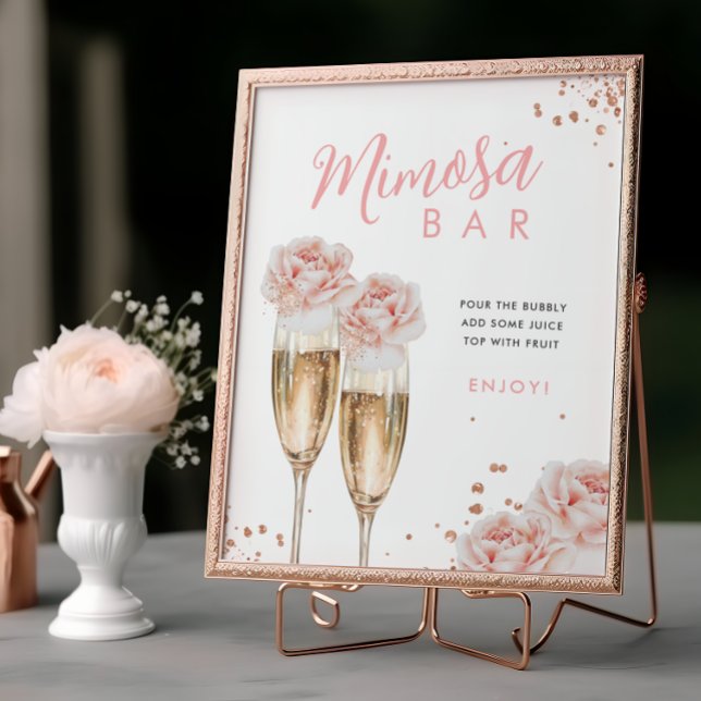 Póster Rubor Floral Mimosa Bar Bridal Shower Mesa Rótulo (Subido por el creador)