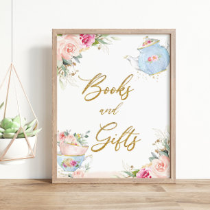 Póster Rubor Floral Tea Fiestas Libros y Regalos Baby Sho