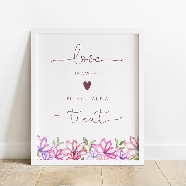 Póster Rubor Florals Love is Sweet Treat Rótulo (Subido por el creador)