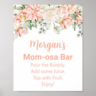 Póster Rubor Ivory Baby Shower Mom-osa Bar Rótulo