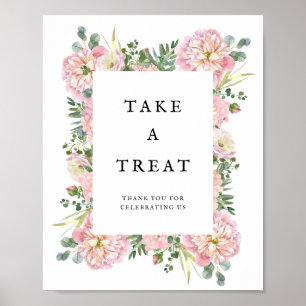 Póster Rubor Peonies Hydrangea Eucalyptus Favores