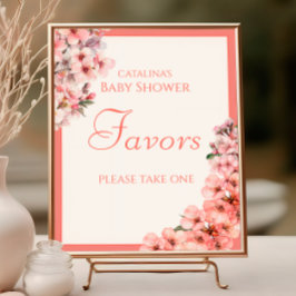 Póster Rubor Pink Cherry Blossom Favorece el Rótulo