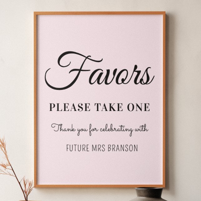 Póster Rubor Pink Favor Bridal Shower (Subido por el creador)