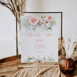 Póster Rubor Pink Floral bebé ducha Mamá-osa cartel de ba