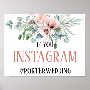 Póster Rubor Pink & Ivory inspira el Rótulo Boda de Insta