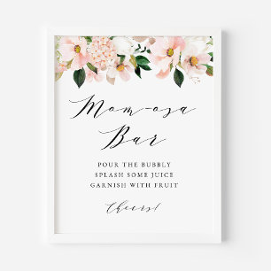 Póster Rubor Pink Magnolia y Hydrangea Momosa Bar