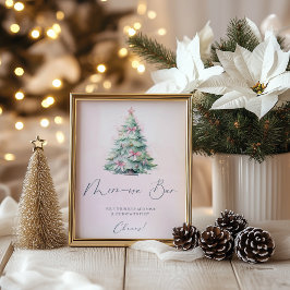 Póster Rubor rosa Invierno árbol de Navidad bar mamá-osa