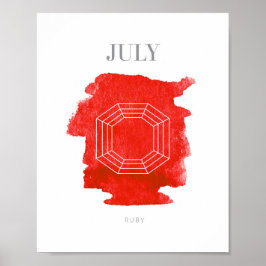 Póster Ruby Birthstone July