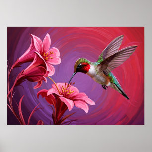 Póster Ruby Bliss: Alimentando colibríes