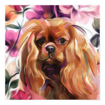 'Ruby' Cavalier perro impreso en papel