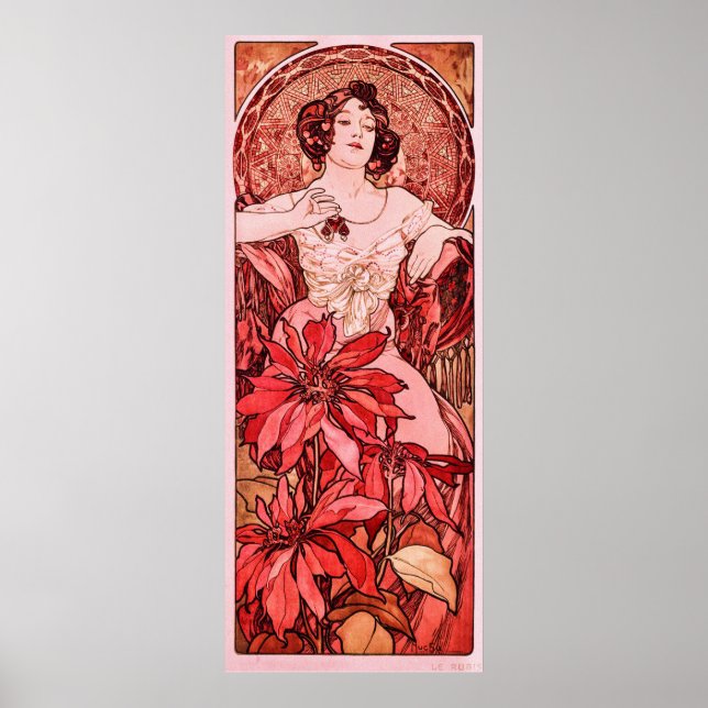 Póster Ruby de Alphonse Mucha (Frente)