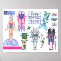Ruby Fantasy Hero Paper Doll - Play o Display