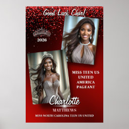 Póster Ruby Glimmer Pageant Titleholder Door Banner