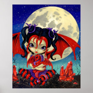 Póster Ruby Moon ART PRINT Ruby Dragong Dragon Fairy