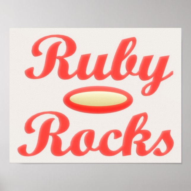 Póster Ruby Rocks diseño crema roja y melosa (Frente)