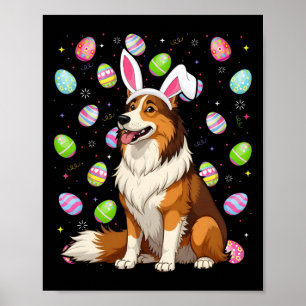 Póster Ruda Perro de Collie Semana Santa Huevos Caza Cone