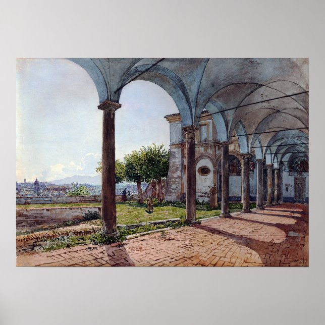Póster Rudolf von Alt View desde Sant'Onofrio en Roma (Frente)