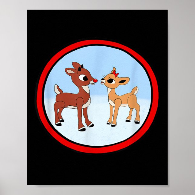 Póster Rudolph And Clarice Christmas Kids Girls Tee Reind (Frente)