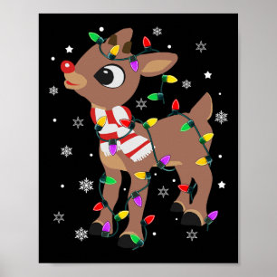 Póster Rudolph La Nariz Roja Reno Para Niños Y Cristma